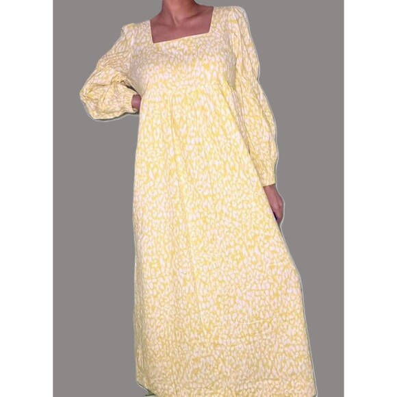 Who What Wear Dresses & Skirts - Who What Wear Yellow Polka Dot Square Neck Maxi Dress - size XS